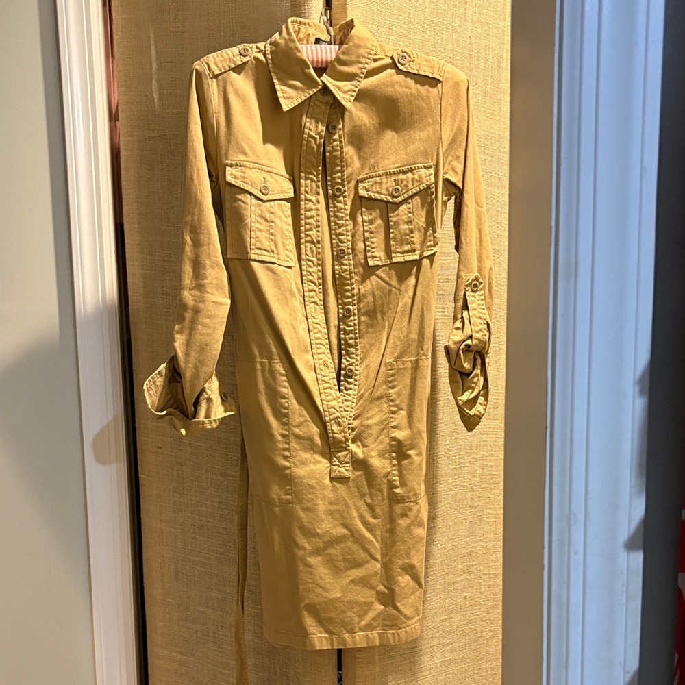 J. Crew Khaki Utility Shirt Dress